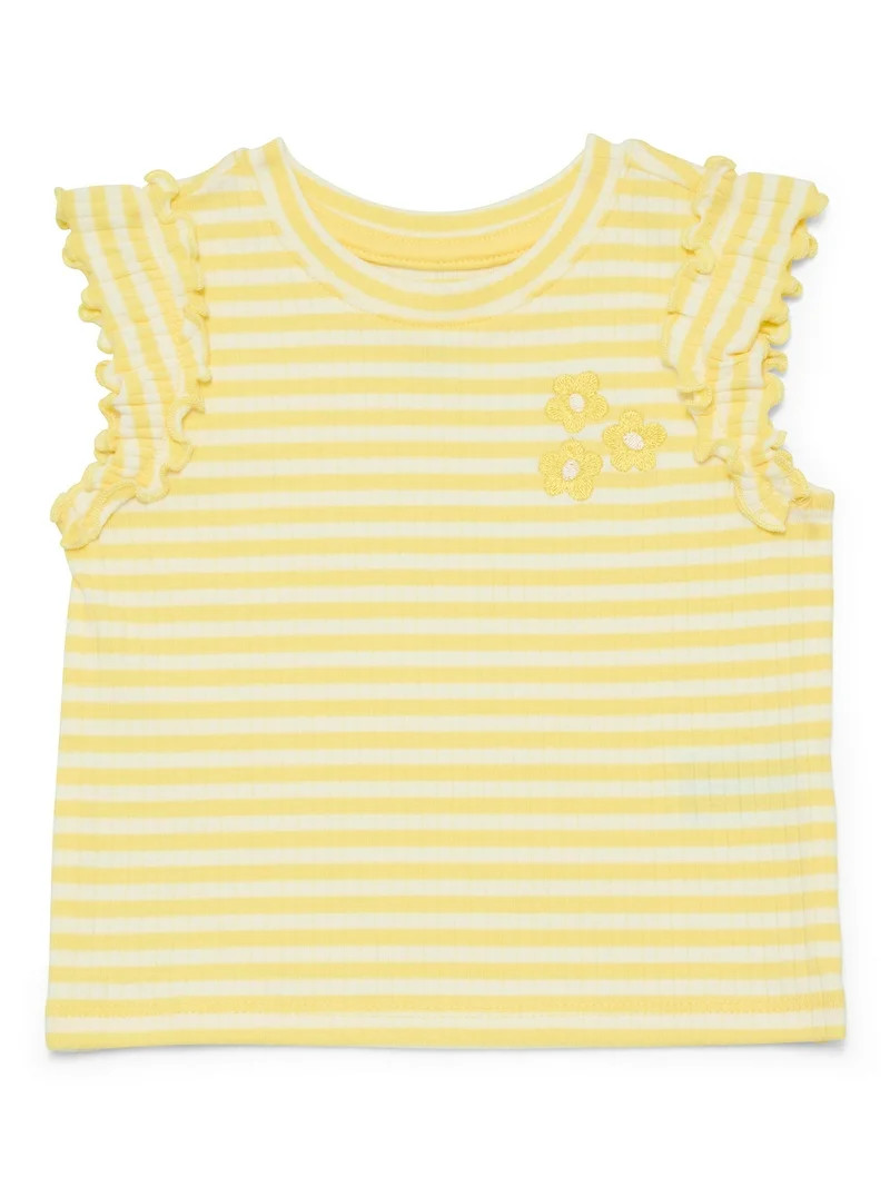 Wonder Nation Baby Girl Flutter Tee, Sizes 0-24 Months | Walmart (US)