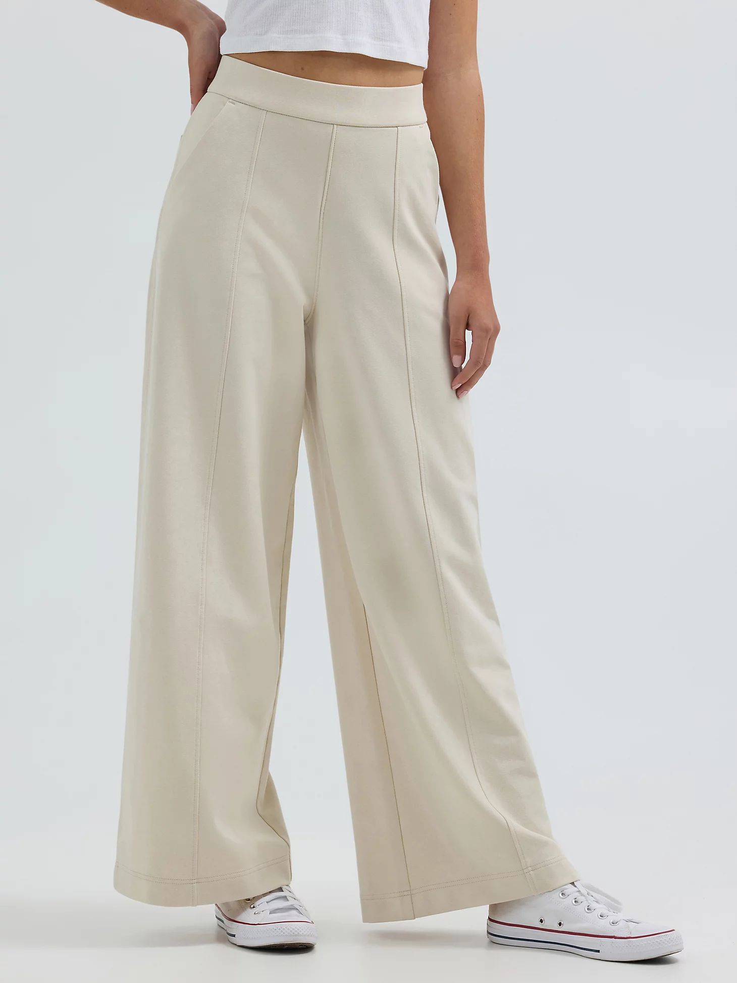 Women's High Rise Wide Leg Pull On Pant in Soy Bean | Lee Jeans