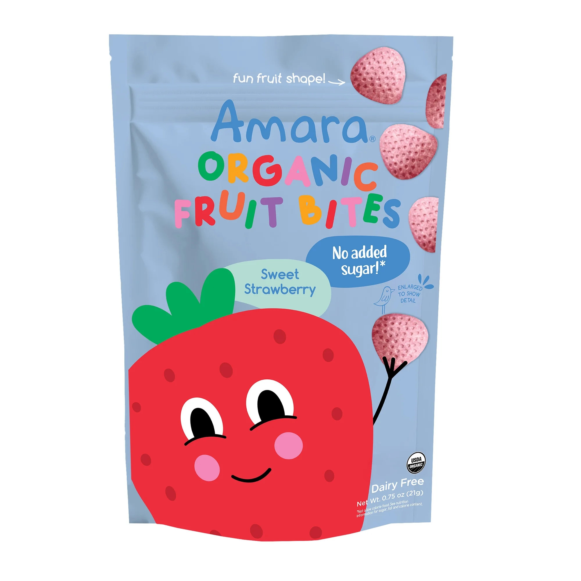 Amara Strawberry Organic Fruit Bites, No Added Sugar, .75 oz Resealable Bag | Walmart (US)