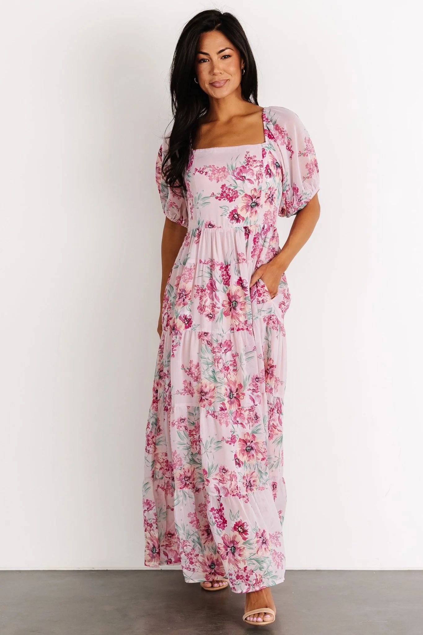 South of France Maxi Dress | Blush Floral | Baltic Born