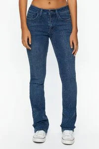 Rhinestone Mid-Rise Bootcut Jeans | Forever 21 (US)