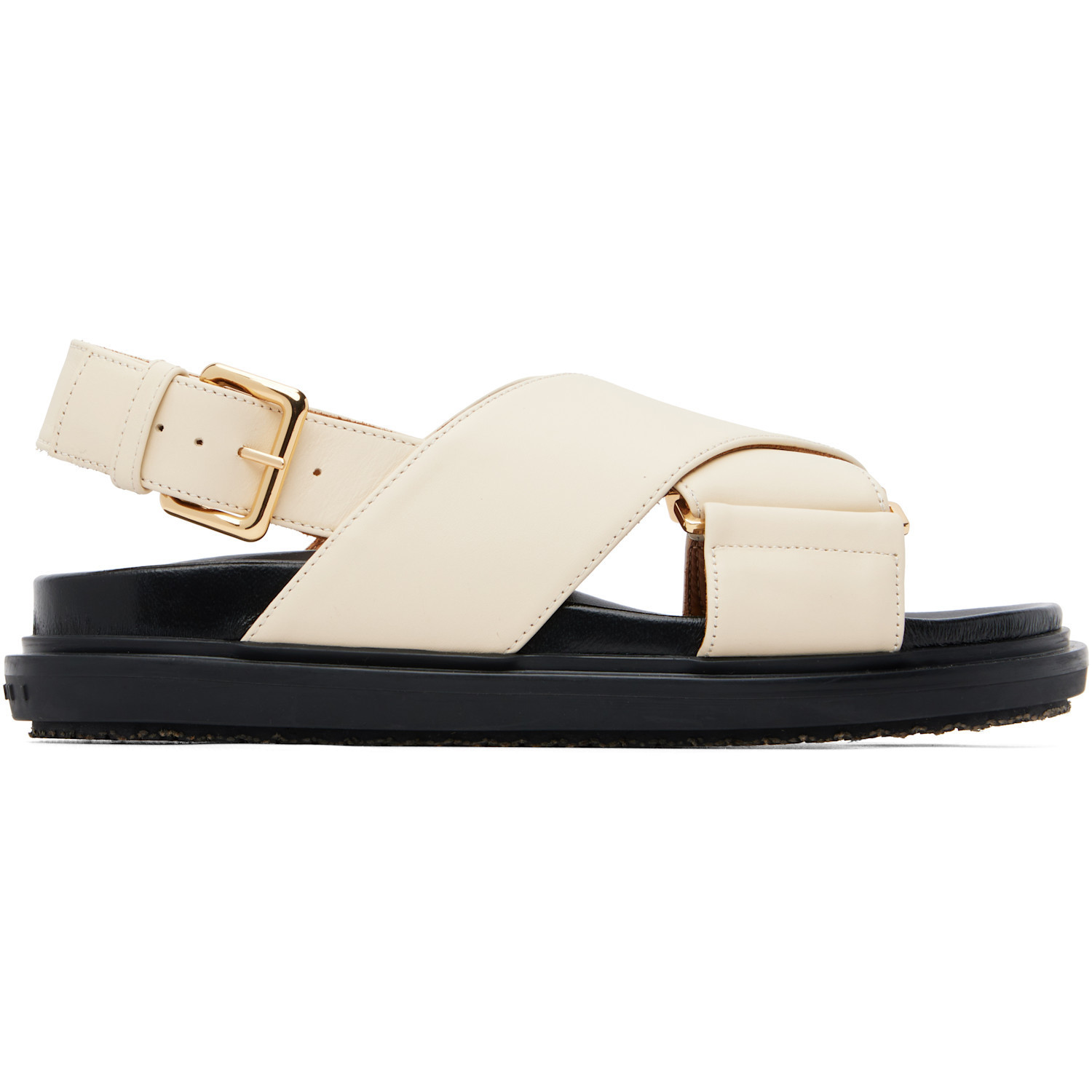 Marni Off-White Leather Fussbett Sandals | SSENSE