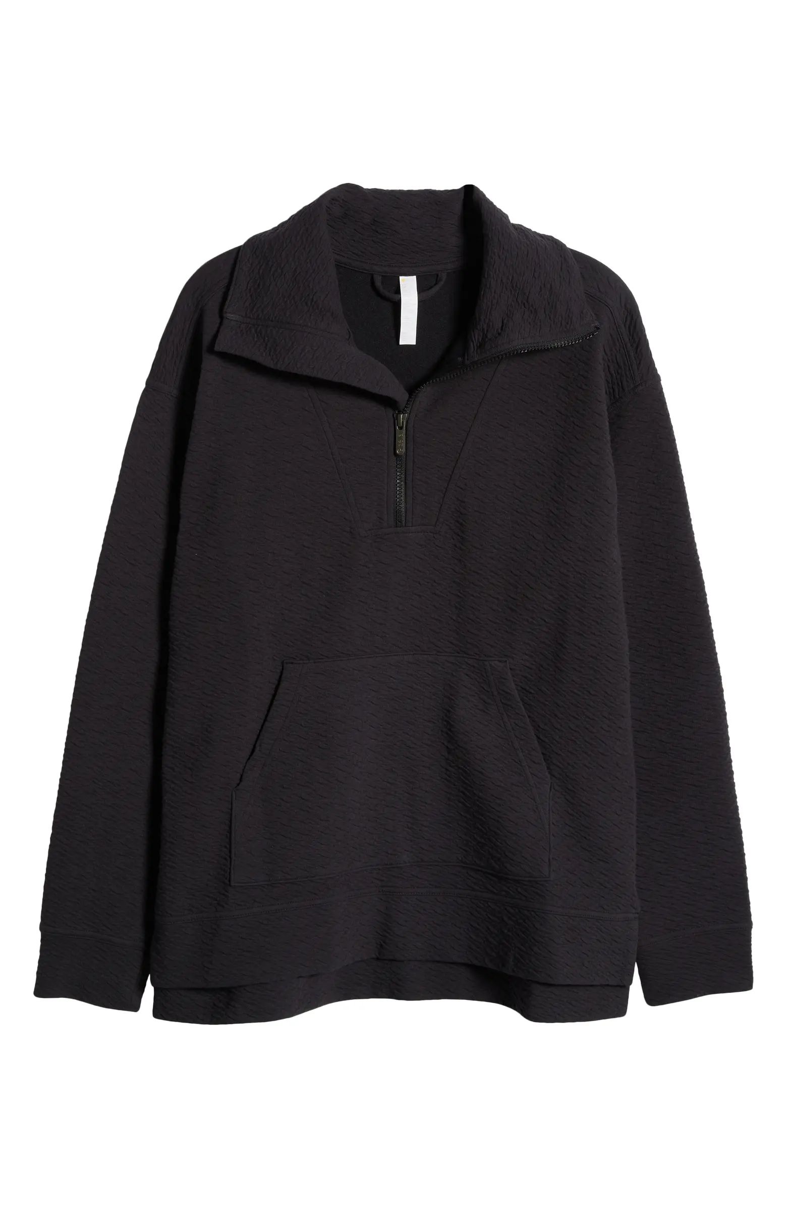 Oversize Textured Half Zip Sweatshirt | Nordstrom
