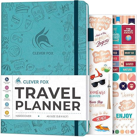 Clever Fox Travel Journal - Itinerary Travel Planner Organizer for Women, Men and Couples, Travel... | Amazon (US)