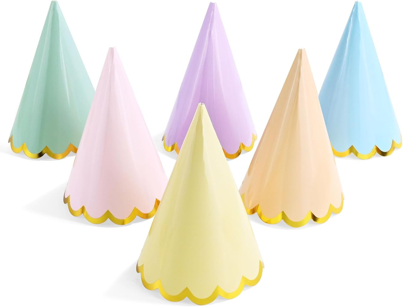 CANREVEL 24 PCS Pastel Party Hats for Kids and Adults, Pastel Party Decorations, Party Headwear f... | Amazon (US)