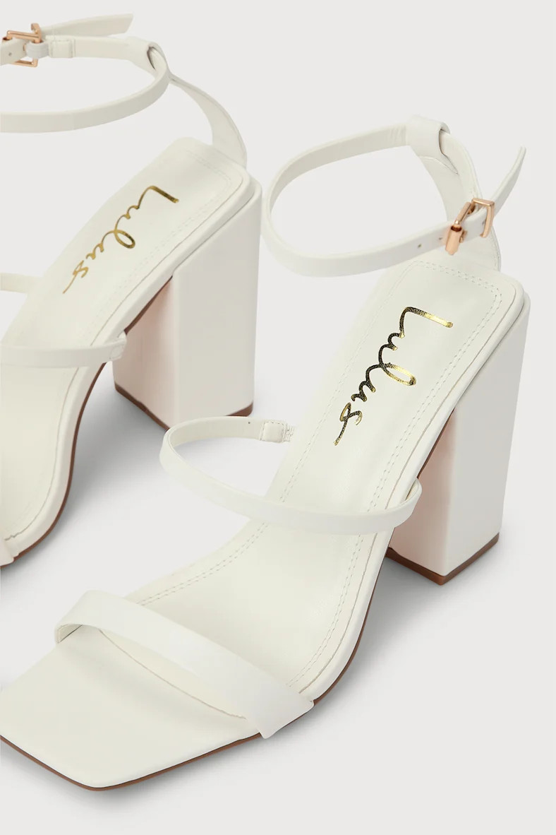 Mabie White Ankle Strap High Heel Sandals | Lulus (US)