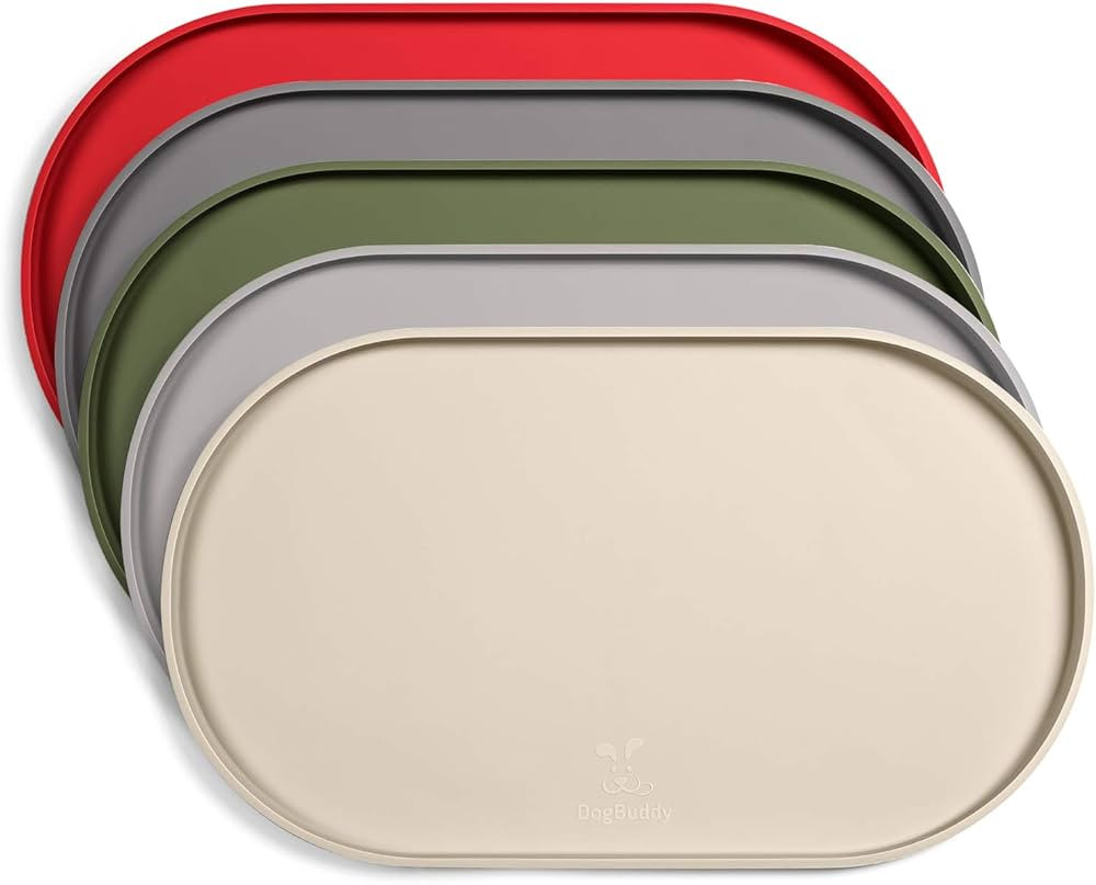 DogBuddy Dog Food Mat - Waterproof Dog Bowl Mat, Silicone Dog Mat for Food and Water, Pet Food Ma... | Amazon (US)