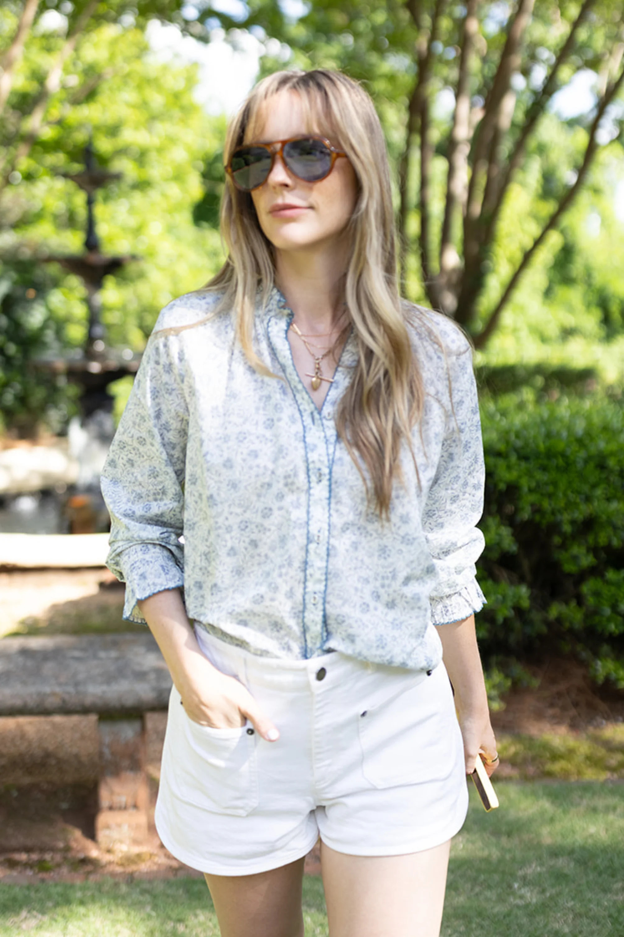 Harper Top in Floral Blues | Baybala