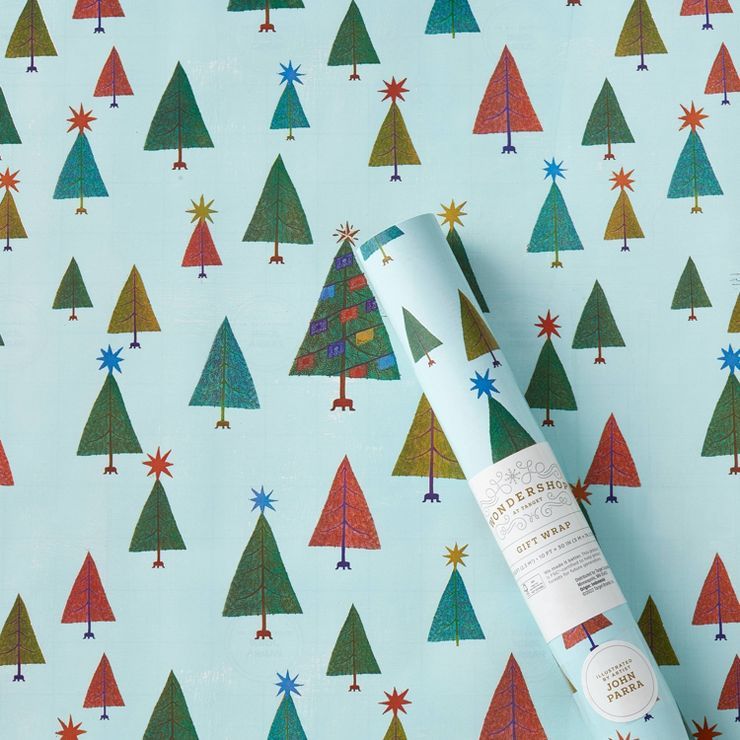 25 sq ft John Parra Christmas Trees Gift Wrap - Wondershop™ | Target