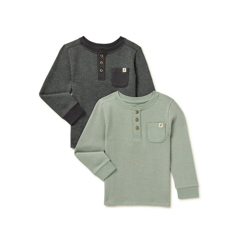 easy-peasy Baby and Toddler Boy Henley T-Shirts with Long Sleeves, 2-Pack, Sizes 12 Months-5T | Walmart (US)