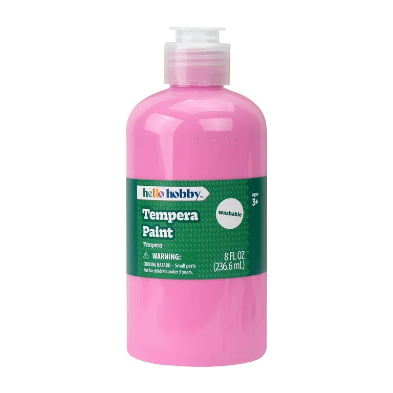 Hello Hobby 8 fl oz Pink Tempera Paint, Washable Craft Paint for Kids, Teachers, and School Proje... | Walmart (US)