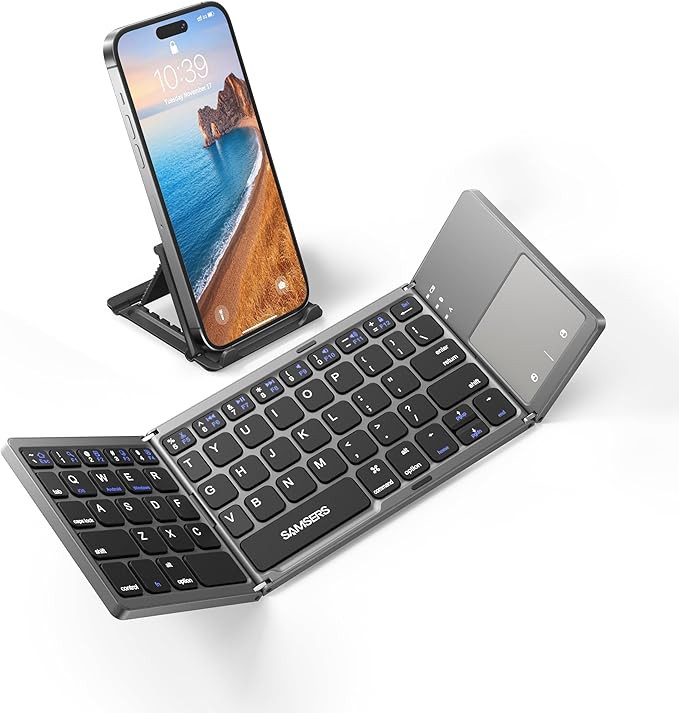Samsers Foldable Bluetooth Keyboard with Touchpad Portable Wireless Keyboard with Stand Holder, R... | Amazon (US)