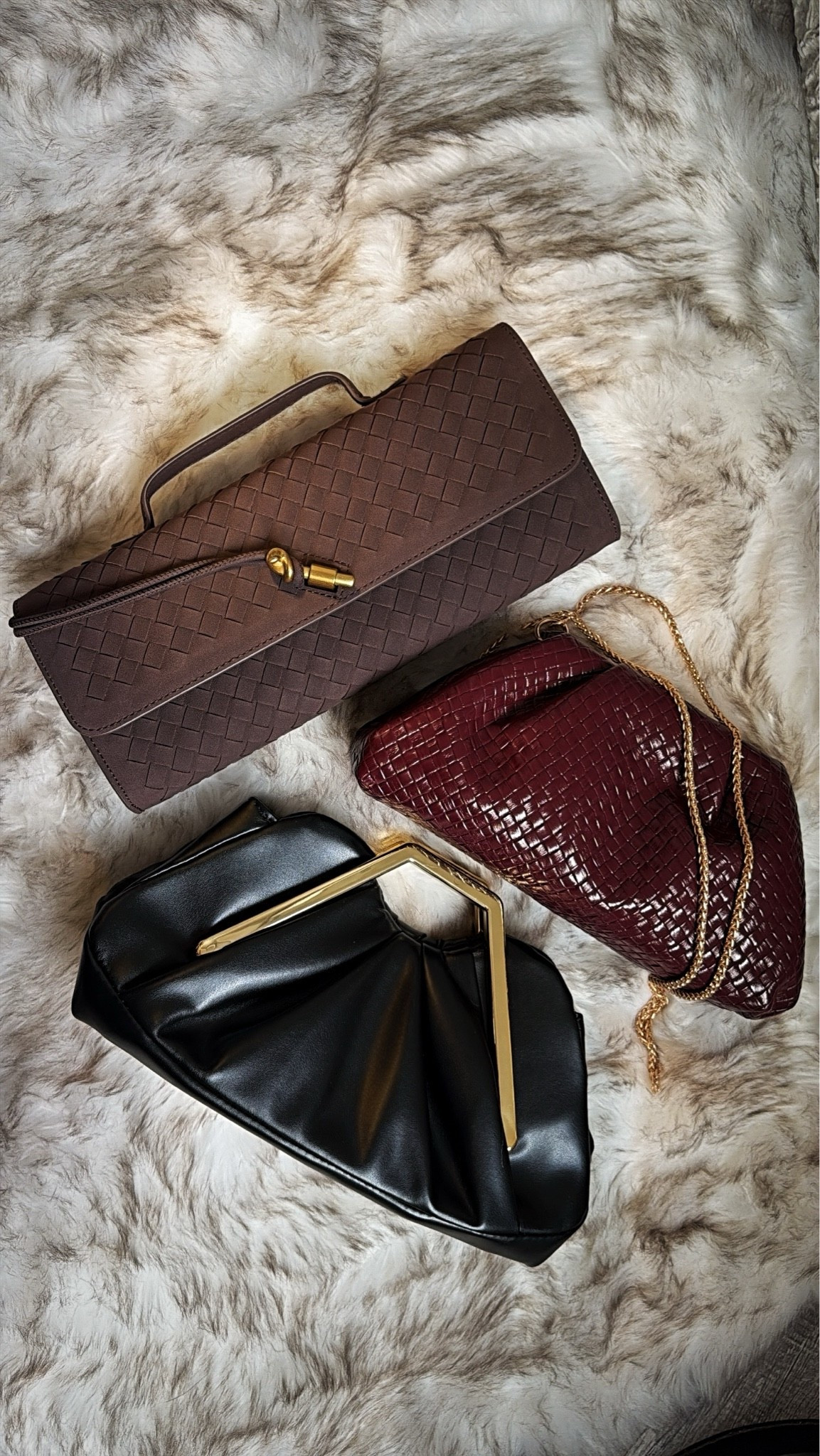 New clutch bags in my collection, perfect for a night out in fall and winter!