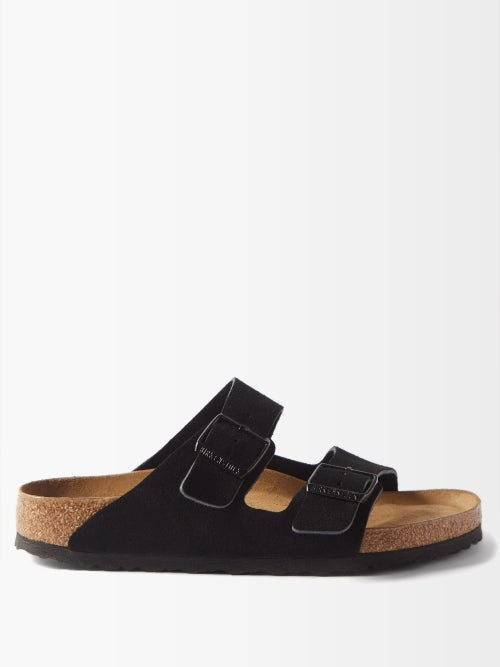 Birkenstock - Arizona Suede Slides - Womens - Black | Matches (US)