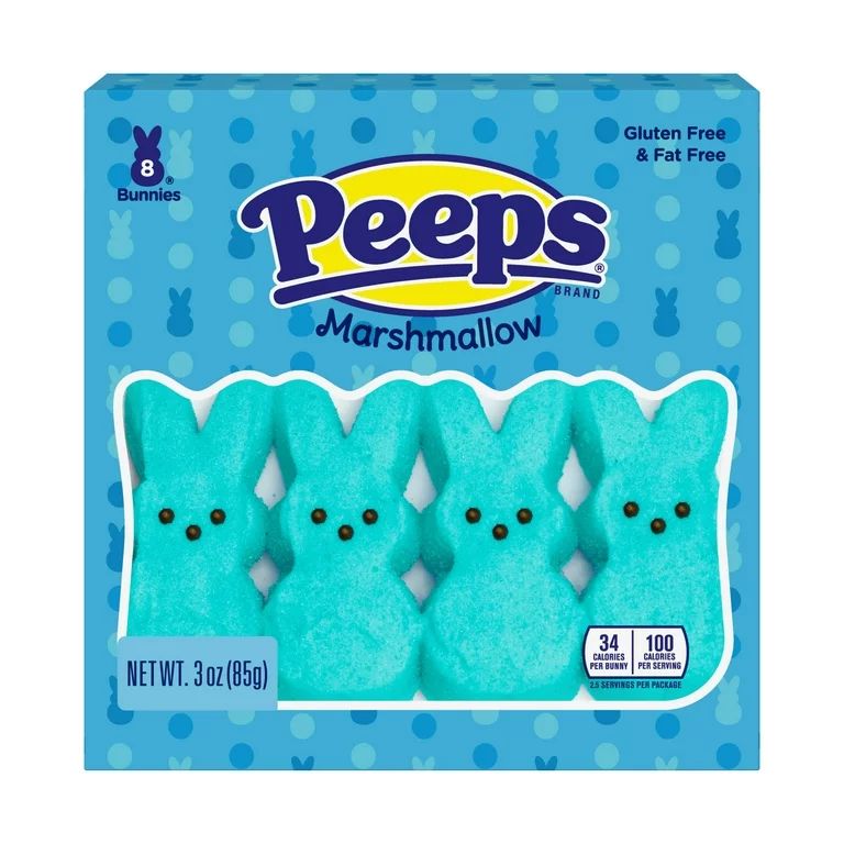 PEEPS, Blue Marshmallow Bunnies Easter Candy, 8 Count (3.0 Ounce) | Walmart (US)