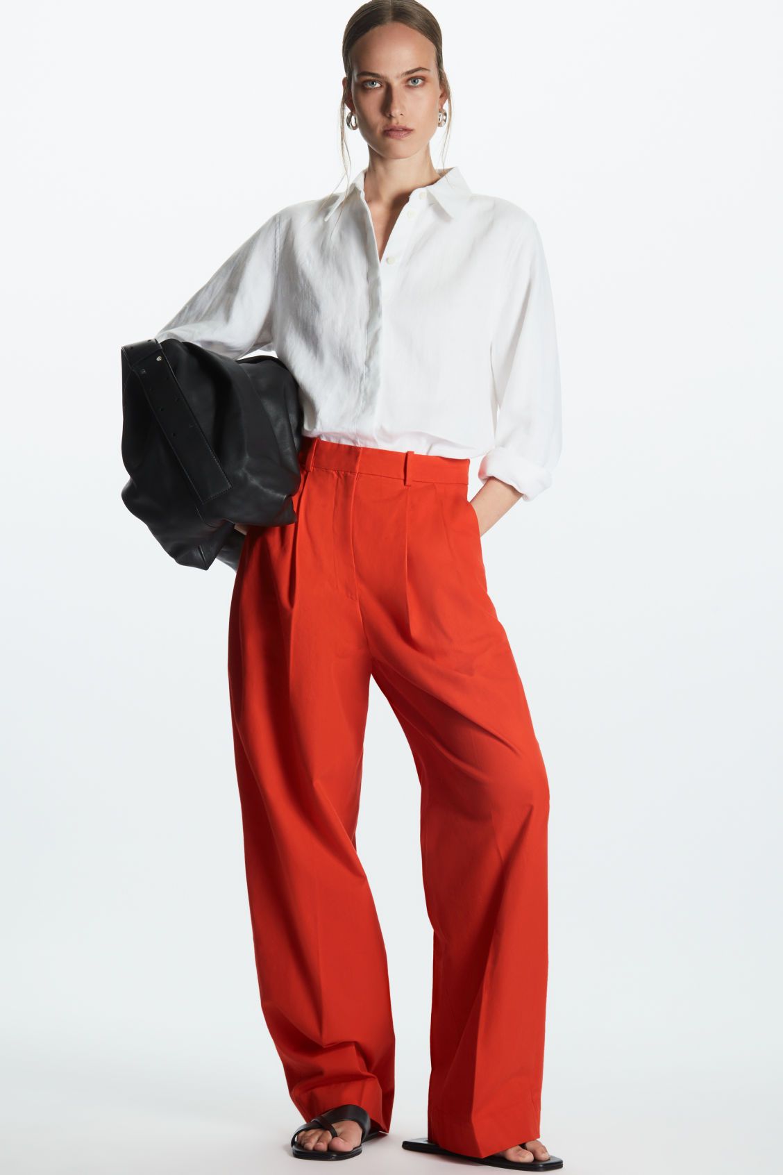 WIDE-LEG TAILORED TROUSERS - RED - COS | COS UK