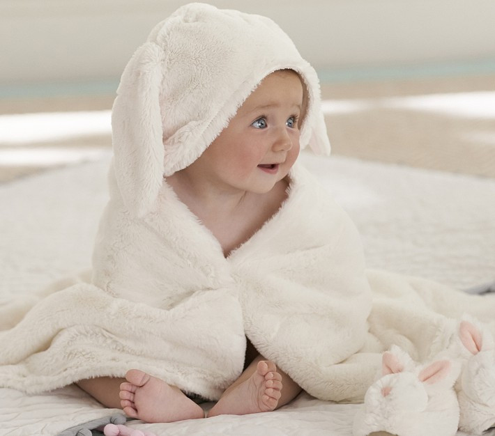 Faux Fur Bunny Baby Hooded Towel | Pottery Barn Kids