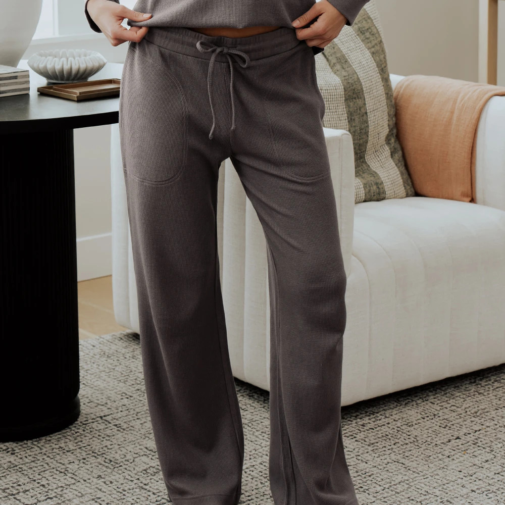 Waffle-Knit Straight Leg Pant | Cariloha