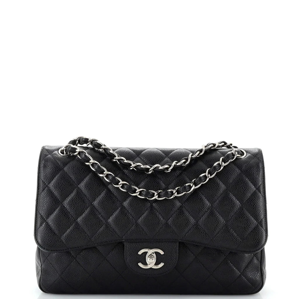 Classic Double Flap Bag Quilted Caviar Jumbo | Rebag