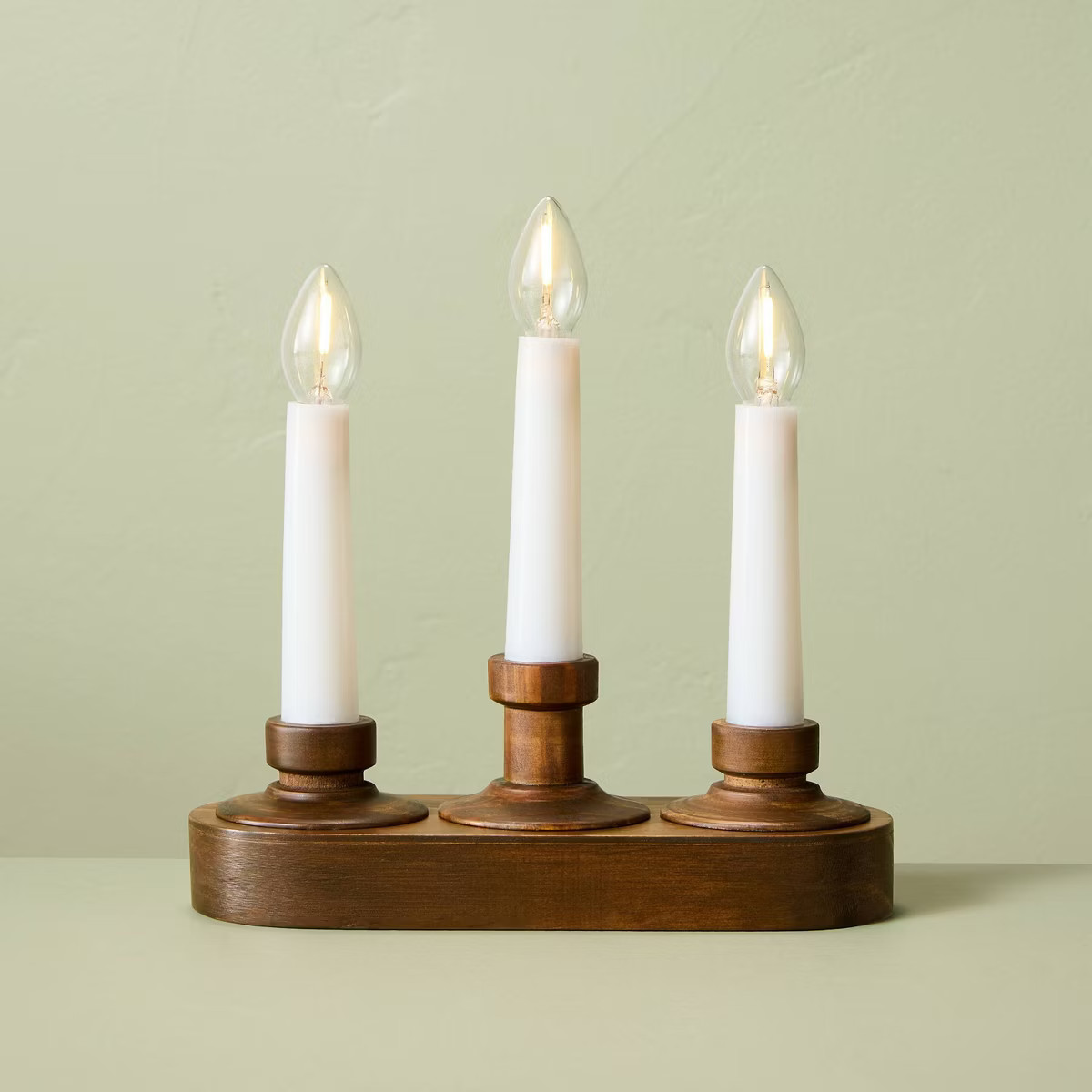 3ct 8"x7.8" Wood Christmas Window Flameless Candles - Hearth & Hand™ with Magnolia | Target