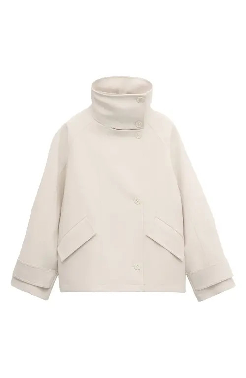MANGO Funnel Neck Parka in Vanilla at Nordstrom, Size Medium | Nordstrom