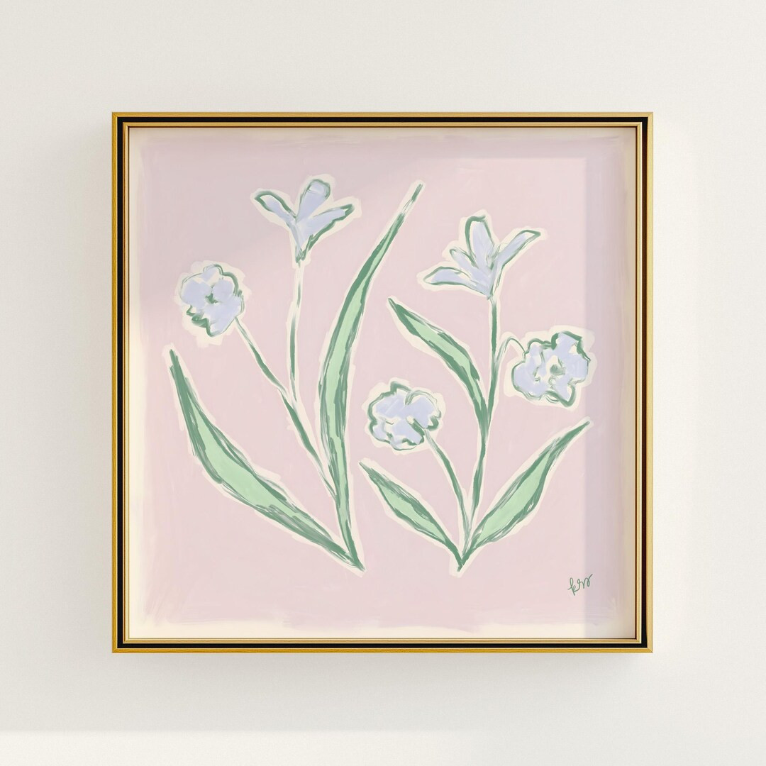 Modern Southern Floral Wall Art | Coastal Grandma Digital Download | Preppy Grandmillennial Art |... | Etsy (US)