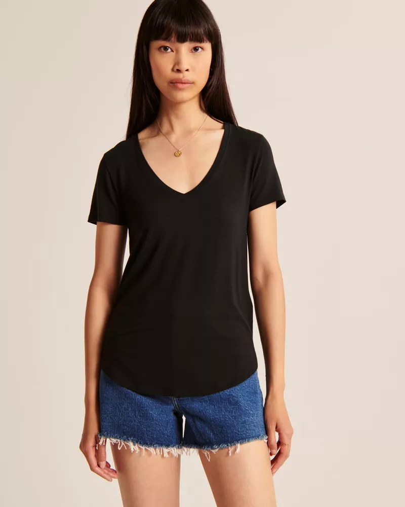 v neck drapey tee