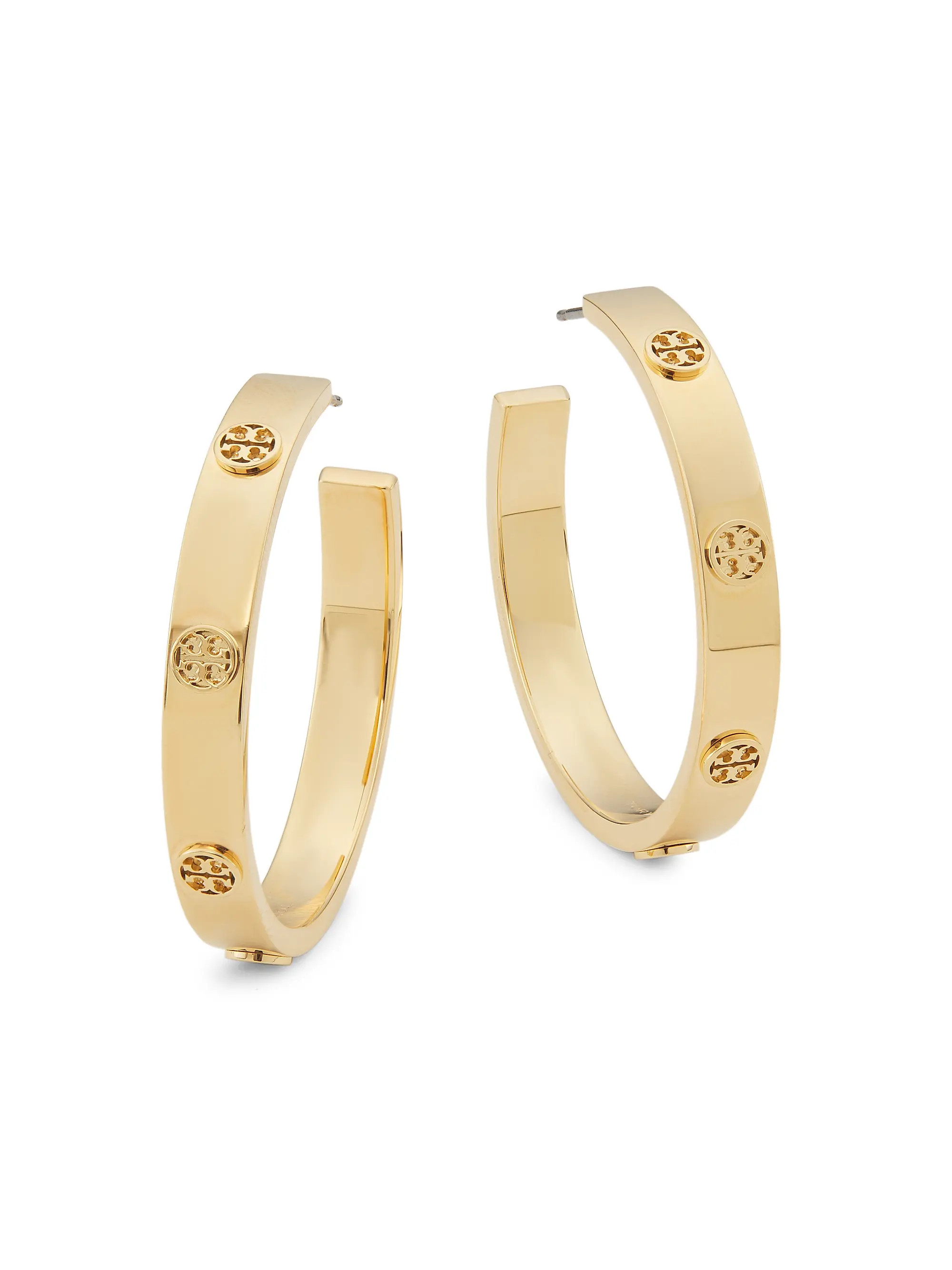 Miller Goldtone Logo Hoop Earrings | Saks Fifth Avenue