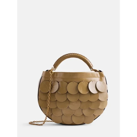 Scoop Women's Chain Top Handle Paillette Mini Handbag, Camel | Walmart (US)