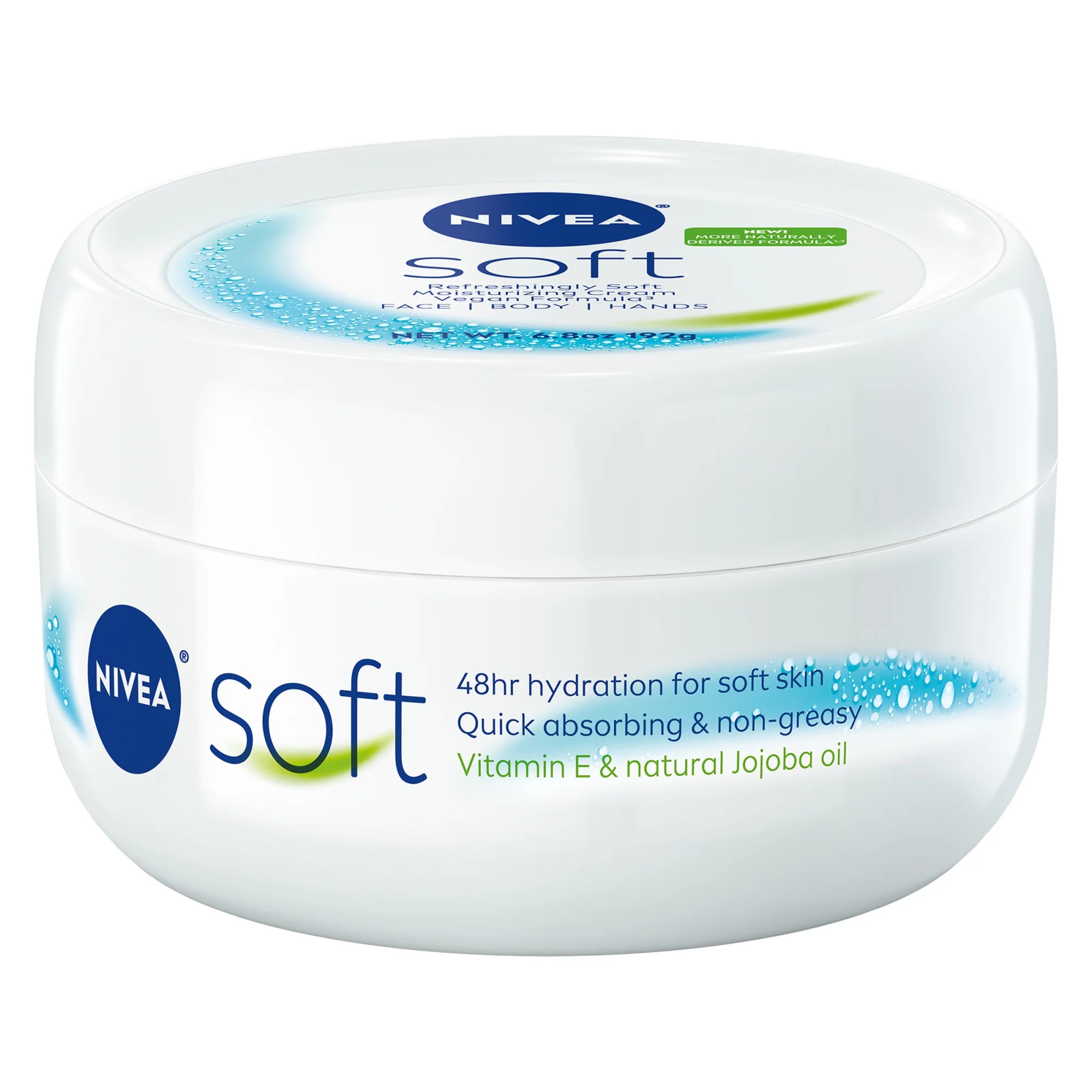 NIVEA Soft Refreshingly Soft Moisturizing Cream for Face, Body and Hands, Jojoba Oil, 6.8 oz | Walmart (US)