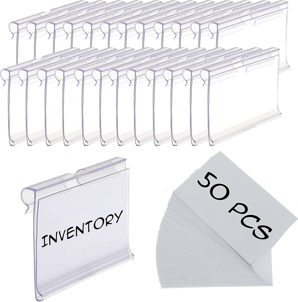 50pcs Labels for Storage Bins Plastic Label Clip, Basket Labels Clip On Wire Shelf Price Label Ho... | Amazon (US)