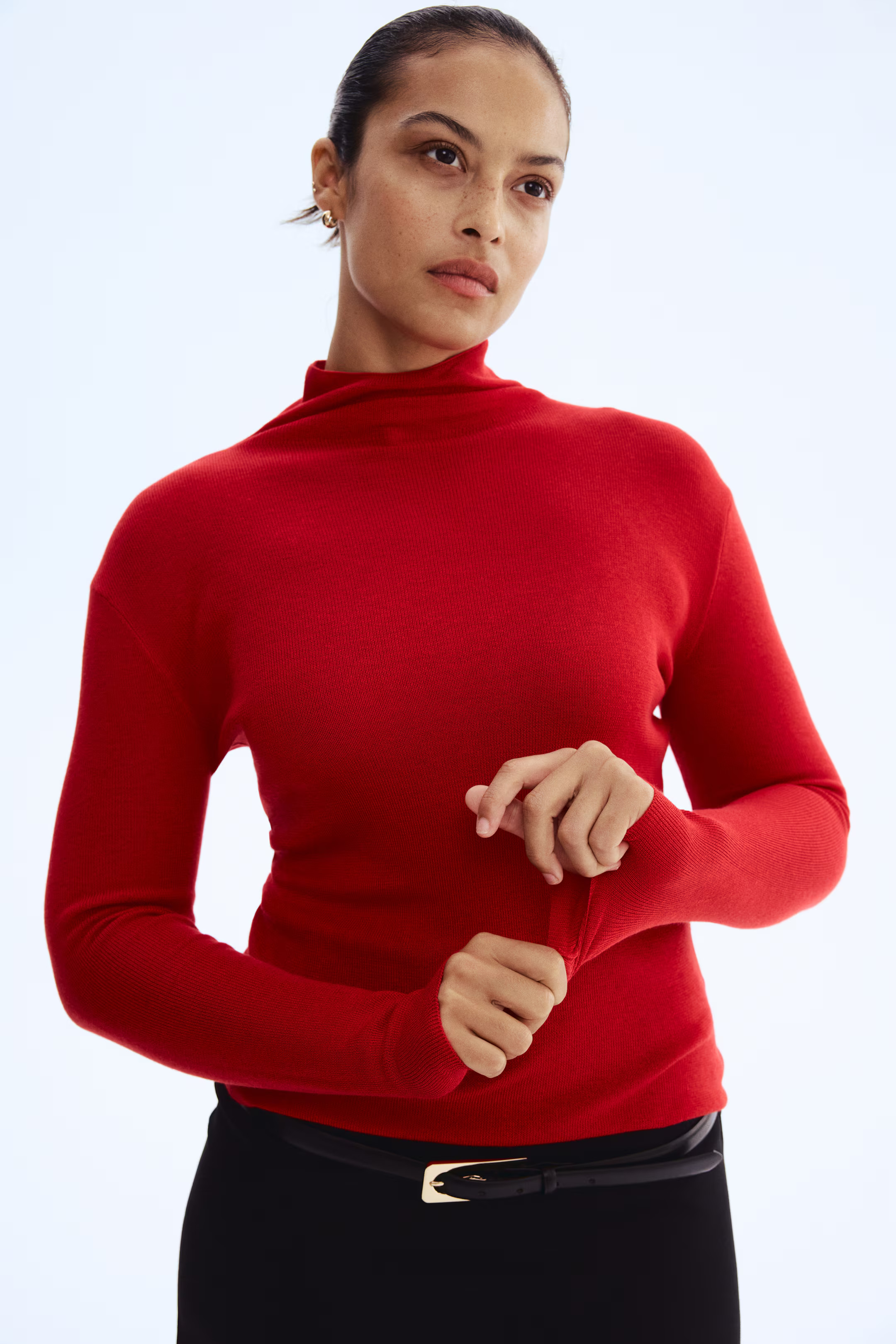 Fine-Knit Mock Turtleneck Top | H&M (US + CA)