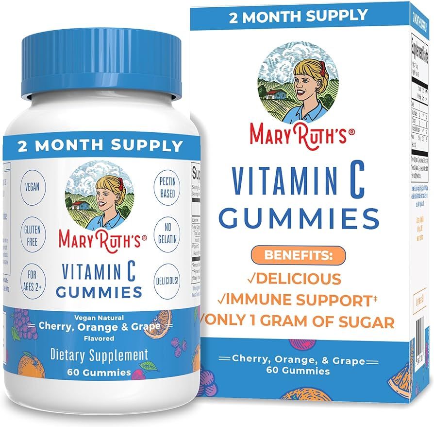 Vegan Vitamin C Gummies by MaryRuth's | 2 Month Supply | Immune Support Supplement | Adults & Kid... | Amazon (US)
