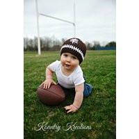 Crochet Football Hat, Handmade Baby Beanie, Newborn Photo Prop, Sports Shower Gift, Let's Play Hat | Etsy (US)