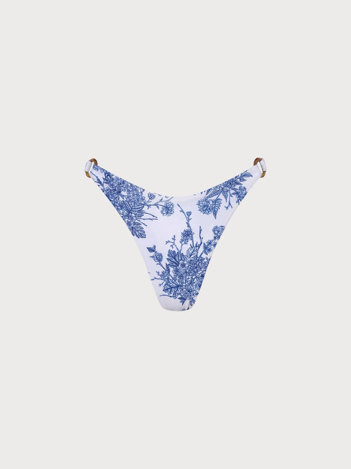 Floral O-Ring High Cut Bikini Bottom & Reviews - Blue - Sustainable Bikinis | BERLOOK | BERLOOK