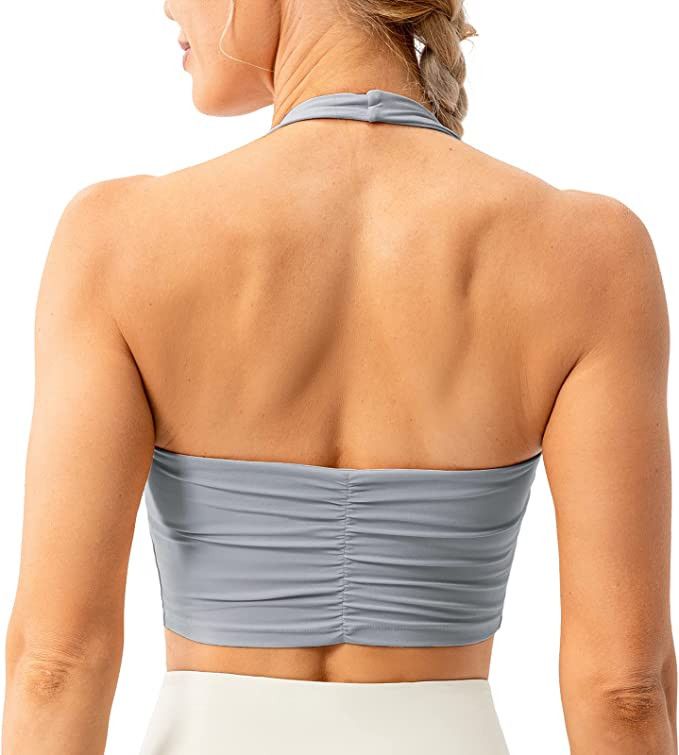 Lavento Women's Halter Sports Bra Yoga Bralette Crop Bras Top | Amazon (US)