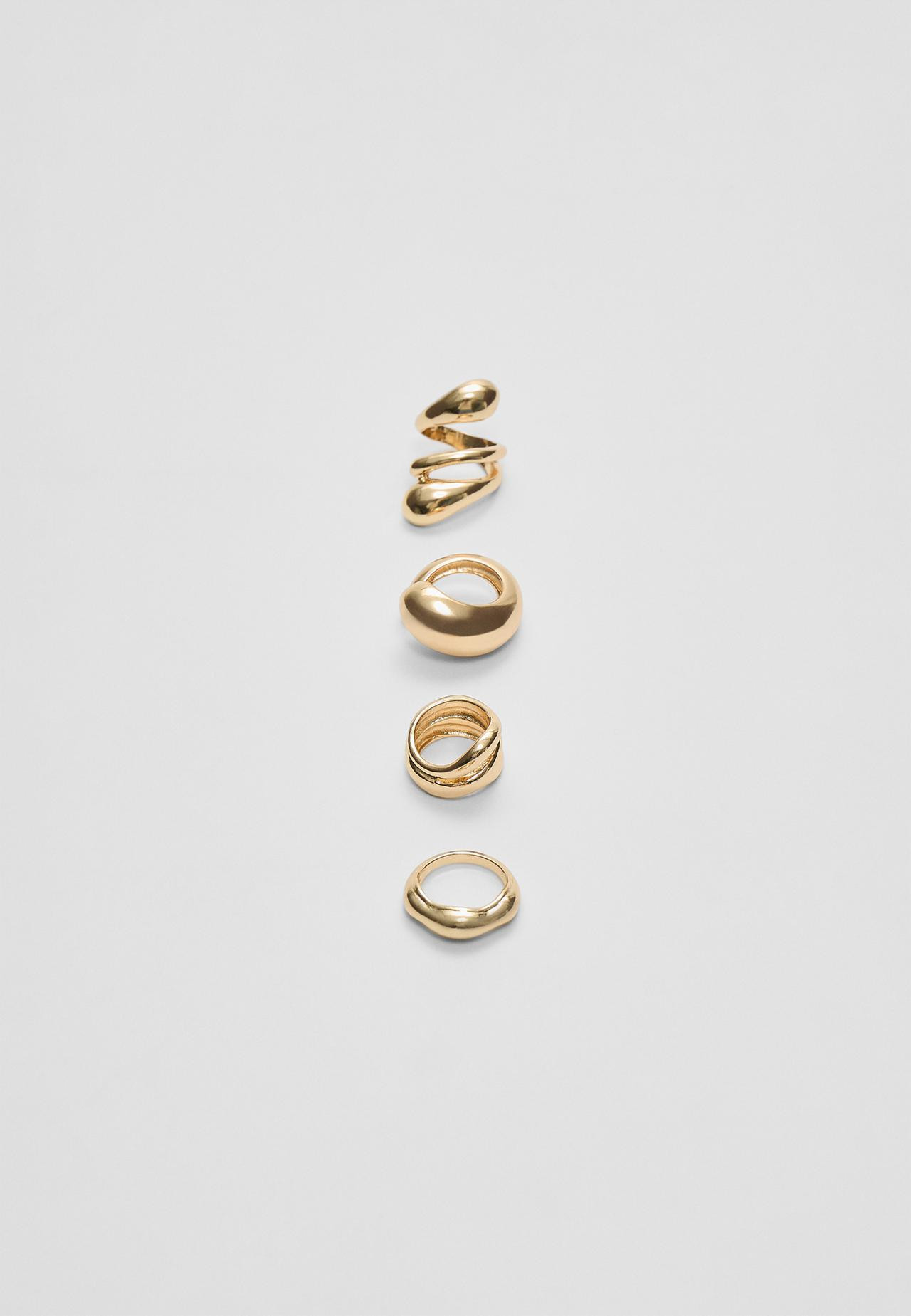 Set of 4 chunky rings | Stradivarius (UK)