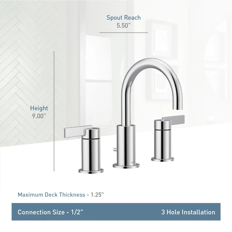Moen Cia Two-Handle Widespread Bathroom Faucet Trim Kit, Valve Required | Wayfair North America
