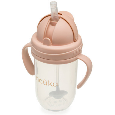 Nouka Non Spill Weighted Straw Cup Soft Blush | Well.ca