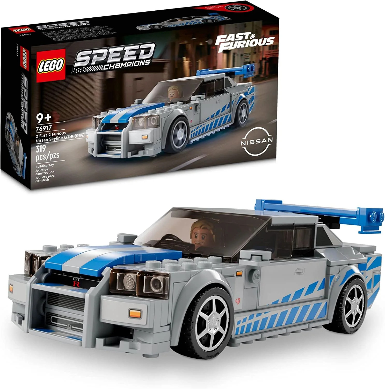 LEGO Speed Champions 2 Fast 2 Furious Nissan Skyline GT-R (R34)  76917 Race Car Toy Model Buildin... | Walmart (US)