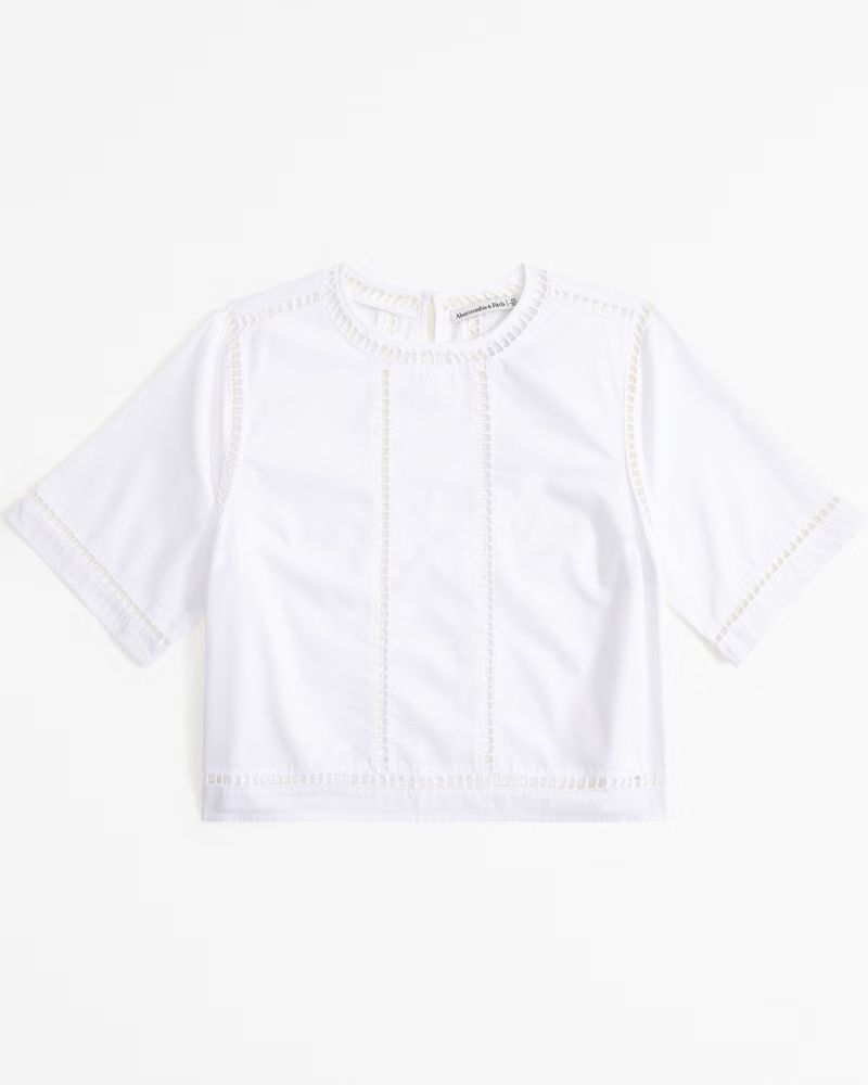 Short-Sleeve Ladder-Trim Tee | Abercrombie & Fitch (US)