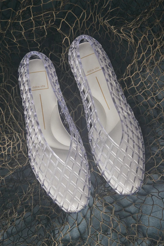 Jam Crystal Sheer Jelly Flats | Lulus