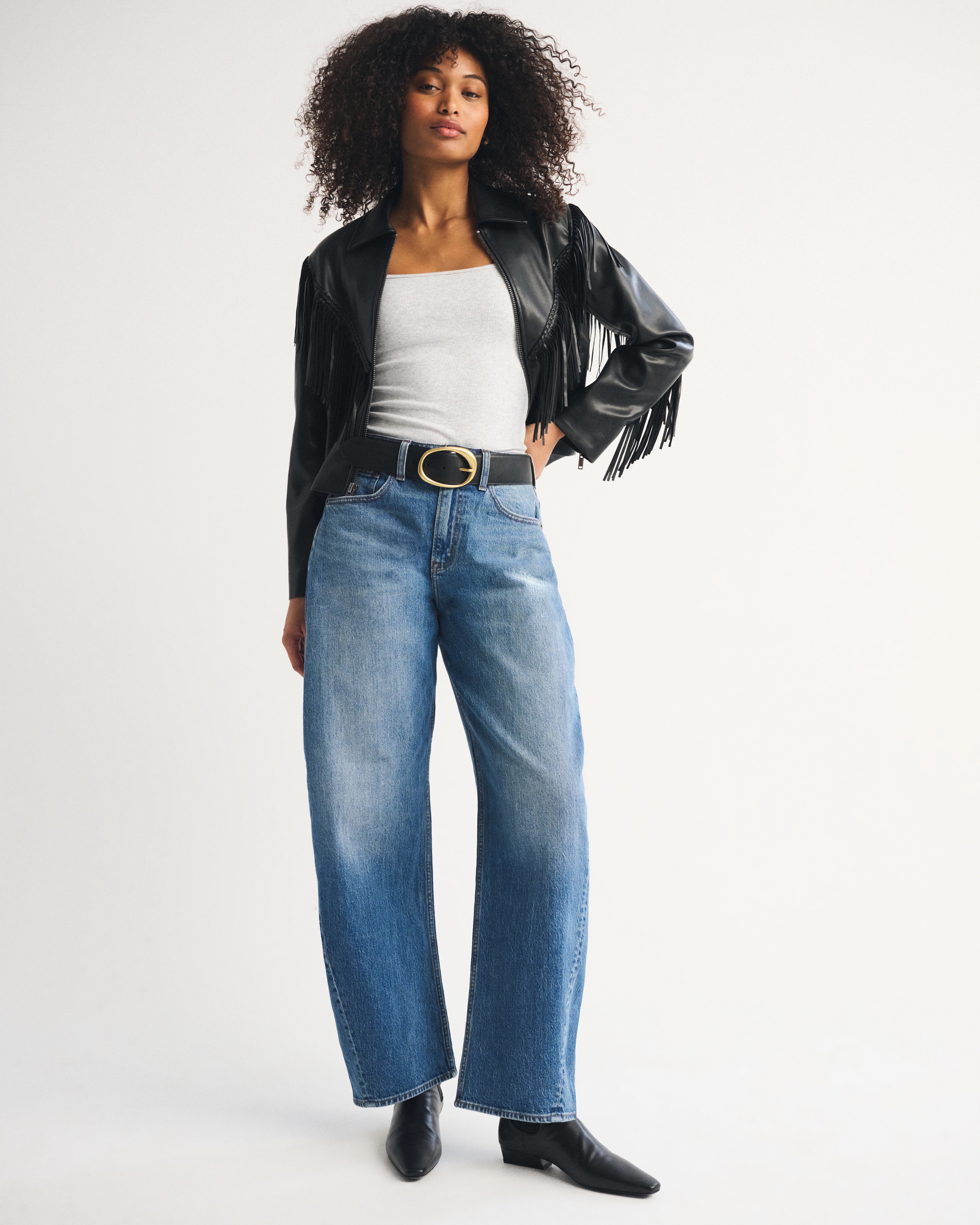 Curve Love High Rise Barrel Jean | Abercrombie & Fitch (US)