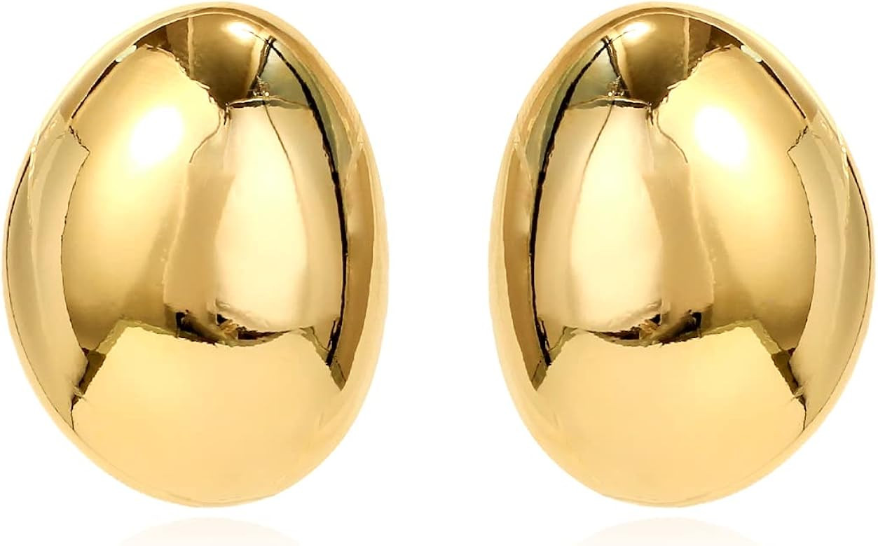 KELMALL Gold Hoop Earrings for Women, Chunky Large Stainless Steel Teardrop Round Square Non Tarn... | Amazon (US)