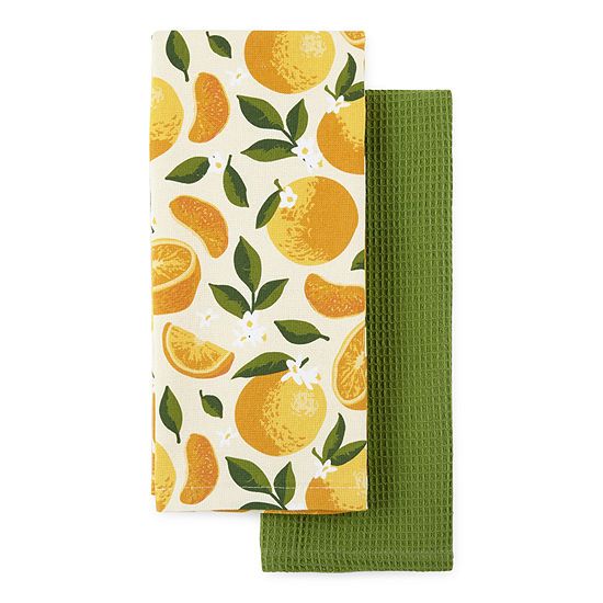 Everyday Elegance Fresh Orange 2-pc. Kitchen Towel Set | JCPenney