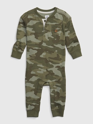 Baby Waffle-Knit Footless One-Piece | Gap (US)