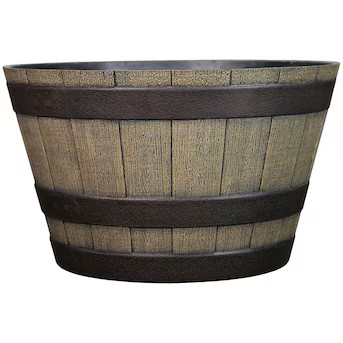 Style Selections Round 19.29-in W x 19.29-in L Brown Recycled plastic Indoor/Outdoor Planter | Lowe's