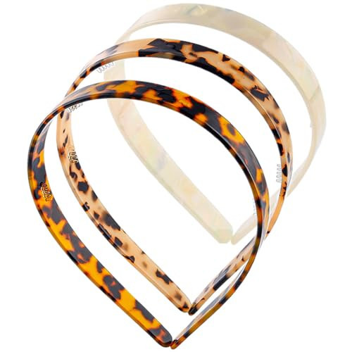 Aiosy Tortoise Shell Headbands Thin Tortoiseshell Hairbands Shiny Acetate Headpieces Vintage Teeth Hair Accessories for Women 1 Pcs (Tortoiseshell) | Amazon (US)