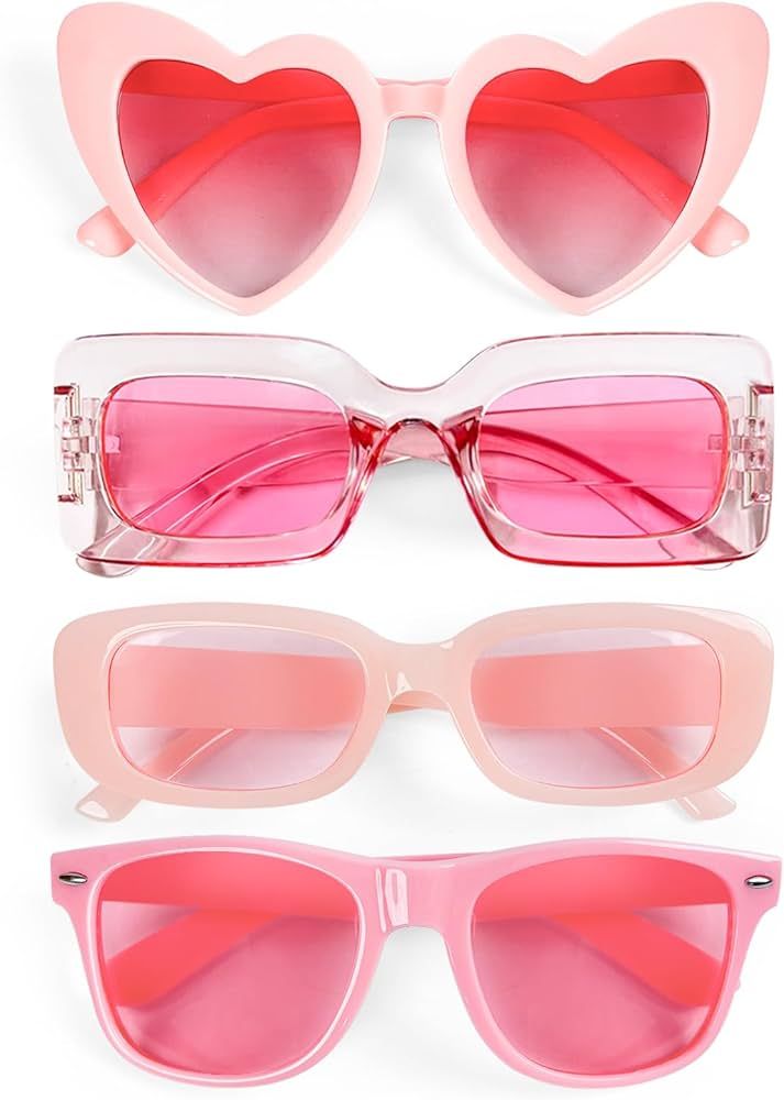 SUNOVELTIES 4 Mixed Style Sunglasses Retro Party Favors Bulk Classic Eyewear Costume Glasses for ... | Amazon (US)
