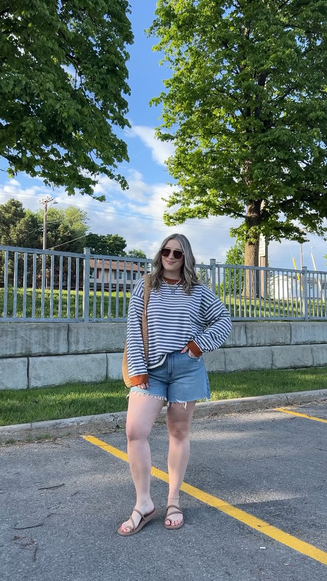 Comfy early summer outfit! Sized up to 32 in the denim shorts for a looser fit, code AFLTK for extra 20% off at Abercrombie! Sweater is sold out from aerie, but linked the newer version of it (same stripe & fabric, just without cuffs). Crocs sandals are super comfy, I’m a 9.5-10 and wear a 10. Canadian Crocs link under “similar products”

#LTKsummer #LTKsale #LTKmidsize